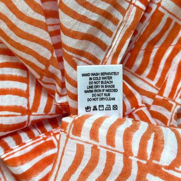 NWT Ro's Garden Tokyo Short Mini Dress Coverup Resort Boho Kurta Orange Basa XS - Picture 6 of 6